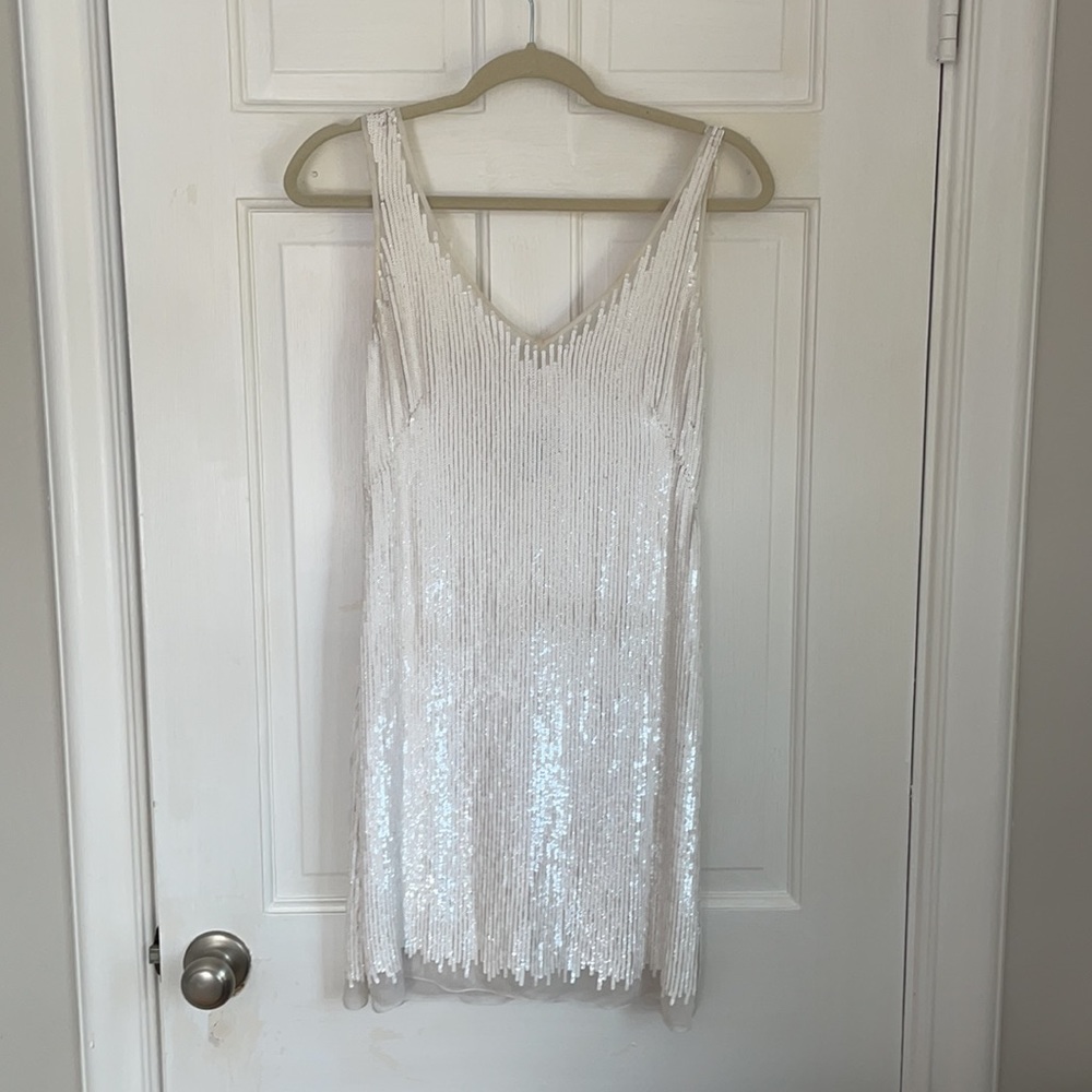 Sequin White Dress